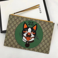 Gucci GG Supreme Pouch Bag With Bosco Patch 506280 Green 2018
