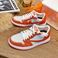 Nike Air Jordan Crystal Allover Low-top Sneakers White/Orange 08 2021