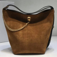 Givenchy GV Bucke Bag in Suede and Patent Leather Chestnut/Black 2018