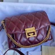 Givenchy Quilted lambskin Small GV3 Crossbody Bag Burgundy 2021