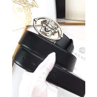 Versace Calfskin Belt 4cm with Logo Buckle Black 2021 05