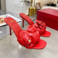 Valentino Atelier Shoe 03 Rose Edition Kidskin Heel Slide Sandal 90mm Red 2020