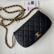 Chanel Calfskin Saddle Clutch with Chain AP2358 Black 2021