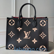 Louis Vuitton OnTheGo MM Tote Bag in Monogram Leather M45495 Black 2020