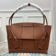Bottega Veneta Arco Large Bag in Smooth Maxi Woven Calfskin Brown 2019