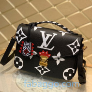Louis Vuitton LV Crafty Félicie Pochette Métis Shoulder Bag in Monogram Leather M45384 Black 2020