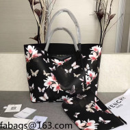 Givenchy Flora Print Black Calfskin Tote Bag 34cm 8841 18