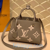 Louis Vuitton Montaigne BB Top Handle Bag in Monogram Leather M45489 Gray 2020