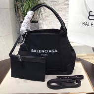 Balenciaga Denim Navy Cabas Mini Bag Black 2017