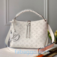 Louis Vuitton Mahina Beaubourg Hobo MM Bag in Monogram Perforated Calfskin M56201 White 2020