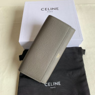 Celine Large Flap Wallet in Palm-Grained Calfskin Grey 2022 4148