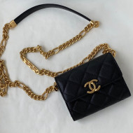 Chanel Grained Calfskin Clutch with Chain AP2335 Black 2021
