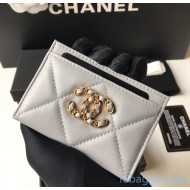 Chanel Quilted Lambskin Card Holder AP1167 Grey 2021