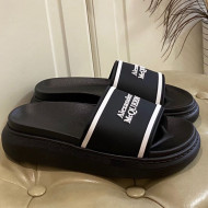 Alexander Mcqueen Flat Slide Sandals Black 2021 04