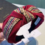 Gucci GG Web Fabric Headband Red 2019