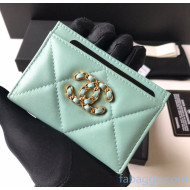Chanel Quilted Lambskin Card Holder AP1167 Green 2021