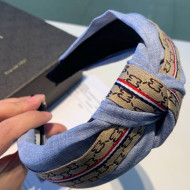 Gucci GG Web Fabric Headband Light Blue 2019