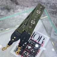Dior Green Camouflage Fully Embroidered Canvas Shoudler Strap 2019