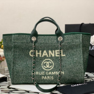 Chanel Deauville Mixed Fibers Large Shopping Bag A66941 Green 2021
