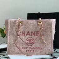 Chanel Deauville Mixed Fibers Medium Shopping Bag A67001 Pink 2021