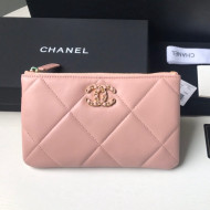 Chanel 19 Lambskin Small Pouch AP1059 Pink 2021