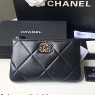 Chanel 19 Lambskin Small Pouch AP1059 Black 2021