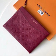 Louis Vuitton Monogram Empreinte Daily Pouch Clutch Bag Burgundy 2018