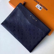 Louis Vuitton Monogram Empreinte Daily Pouch Clutch Bag Navy Blue 2018