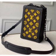 Louis Vuitton Vertical Soft Trunk Clutch M45044 in Embroidered Monogram Tuffetage Yellow Coated Canvas 2020