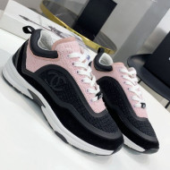 Chanel Tweed Sneakers G37122 Black/Pink 2021 For Women and Men