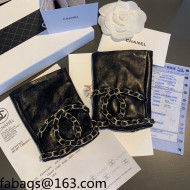 Chanel Lambskin Chain CC Short Gloves Black 2021 102910