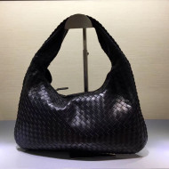 Bottega Veneta 5091 Medium Intrecciato Nappa Leatehr Shoulder Bag Black