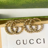 Gucci Crystal GG Earrings Gold 2021 15