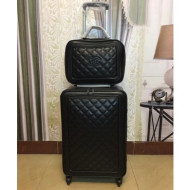 Chanel Quilting Trolley Luggage Bag Black 2018