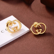 Gucci Interlocking GG Stud Earrings Gold 2021 19