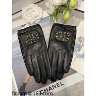 Chanel Lambskin Chain CC Gloves Black 2021 102918
