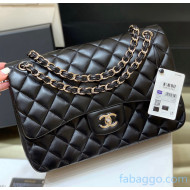 Chanel Quilted Lambskin Large Classic Flap Bag A58600 Original Quality Black/Silver 2021