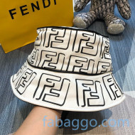 Fendi California Sky FF Canvas Bucket Bag Black/White 01 2020