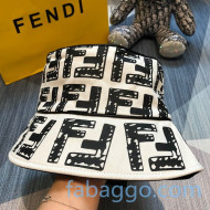 Fendi California Sky FF Canvas Bucket Bag Black/White 03 2020