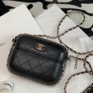 Chanel Lambskin Clutch with Chain AP2207 Black 2021