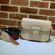 Gucci Horsebit 1955 Mini Bag With Green and red Web Strap 658574 Beige 2021