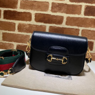 Gucci Horsebit 1955 Mini Bag With Green and red Web Strap 658574 Black 2021