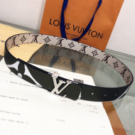 Louis Vuitton Giant Monogram LV Iconic 30mm Reversible Belt M0151U Khaki Green/Silver 2019