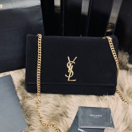 Saint Laurent Medium Reversible Kate in Suede and Smooth Leather 553804 Black 2019