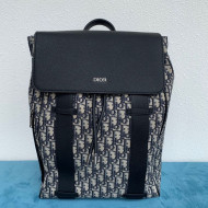 Dior Men's Backpack in Beige and Black Oblique Jacquard Canvas 2020