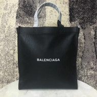 Balen...ga Leather Shopping Tote Black F/W 2018