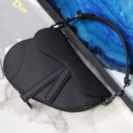 Dior Medium Saddle Bag in Black Ultramatte Calfskin 2020