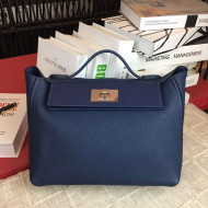 Hermes Original Togo And Swift Leather Kelly 24/24 Bag Royal Blue 2018 (Silver Hardware)
