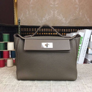Hermes Original Togo And Swift Leather Kelly 24/24 Bag Etoupe 2018 (Silver Hardware)