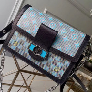 Louis Vuitton Dauphine MM Monogram Pop Print Shoulder Bag M55452 Blue 2019